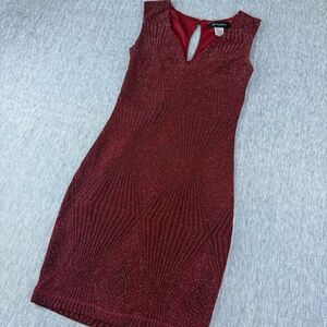 Grayson Burgundy Sleeveless Shimmer Mini Dress